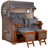 STRANDKORB XXL Düne Grande 2,5 Sitzer - Braun/Grau, Metall (142/170/95cm) - Mr. Deko