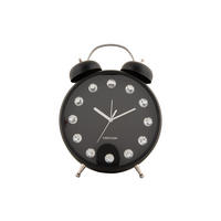 WECKER Glam Diamonds XL 23.5/23.5/30.5 cm - Schwarz, Metall (23.5/30.5/23.5cm) - Karlsson