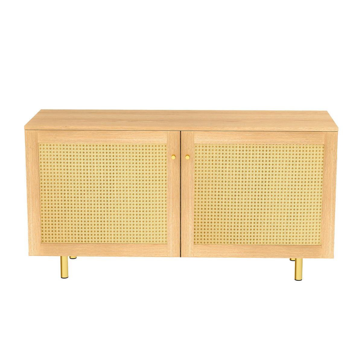 SIDEBOARD 120/40/63 cm in Natur mit Rattangeflecht und 2 Türen - Naturfarben, Holzwerkstoff (120/63/40cm) - Flora Grace