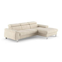 ECKSCHLAFSOFA mit Bettkasten – Cord-Stoff - Chromfarben/Beige, Holz/Textil (166/244cm) - Cotta