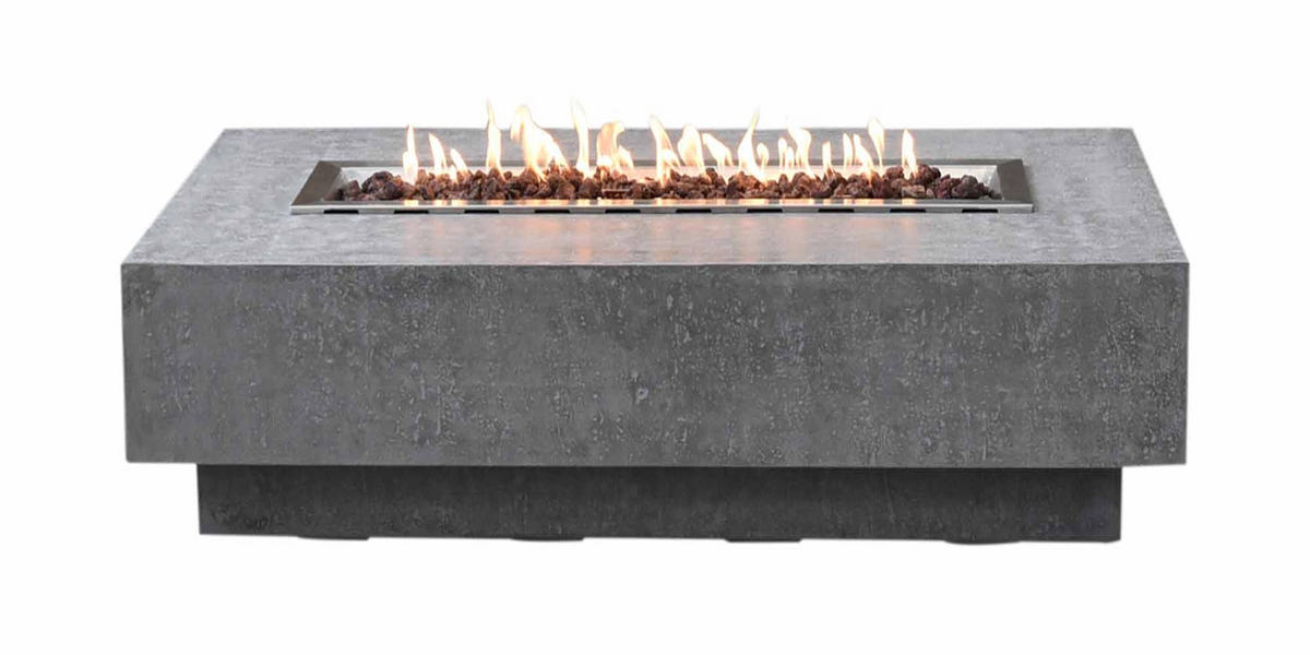FEUERSTELLE Hampton in Beton-Optik grau aus Faserbeton - Grau, Stein (81/35/142cm) - Elementi