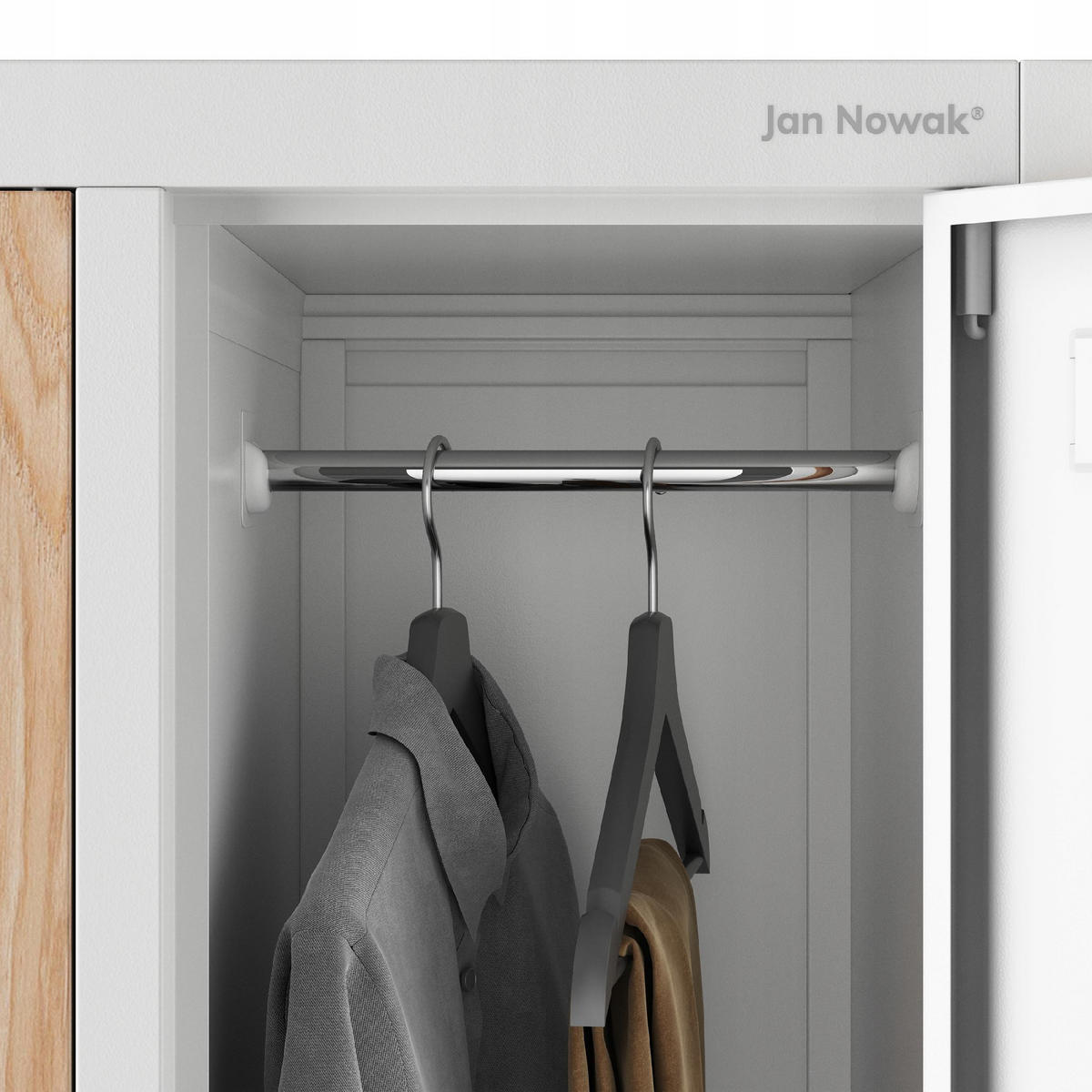 SCHLIESSFACHSCHRANK Bartek - Beige, Metall (136/172/45cm) - Jan Nowak