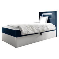 BOXBETT Gold Junior 1, Seite zum Öffnen des Bettkastens: Rechts - Blau/Weiß, Holz (90/200cm) - MIRJAN24
