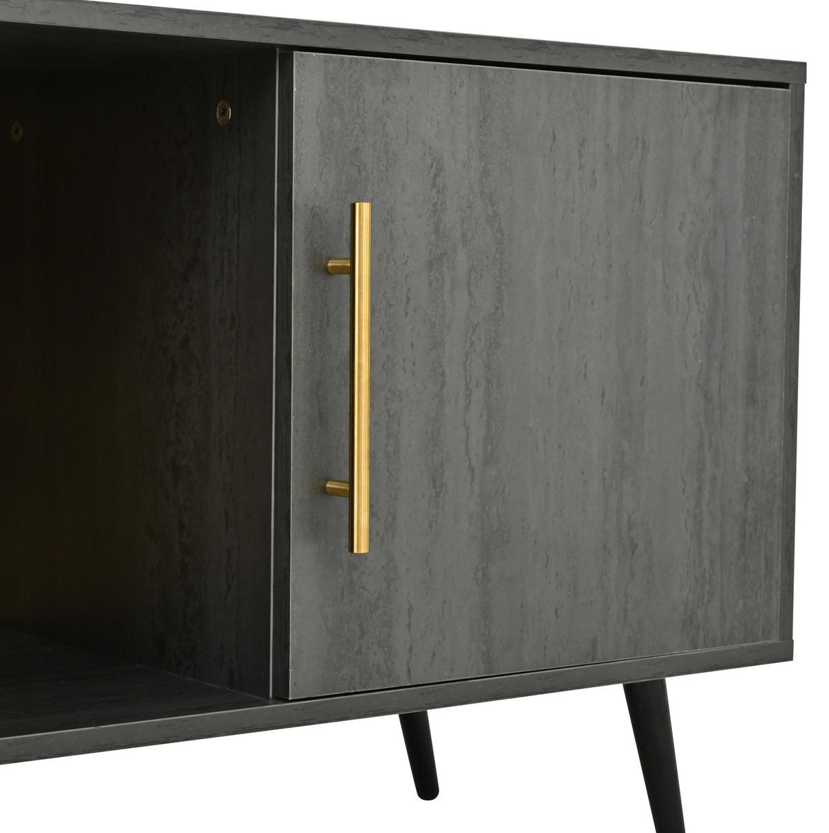 TV-SCHRANK in Grau/Braun mit 3 Türen und Kabeldurchführungen 200/40/55.5 cm - Grau, Holzwerkstoff (200/55.5/40cm) - Redom
