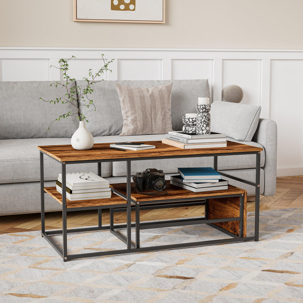 Thumbnail - 2Er, Braun, Metall, 52x48.5x105 cm, Wohnzimmer, Wohnzimmertische, Couchtische
