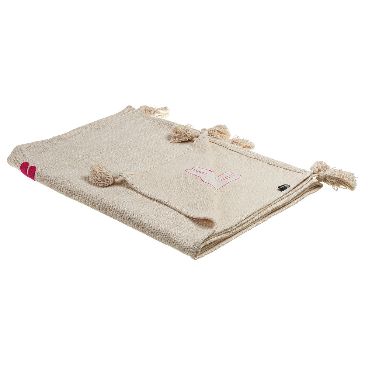 DECKE Beige Nandyal 130/180 cm - Beige, Naturmaterialien/Textil (130/180cm) - Beliani