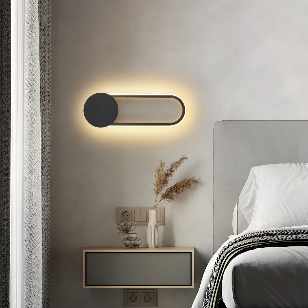 LED WANDLEUCHTE FRANKS II 41.5/14/4 cm - Schwarz, Metall (14/4/41.5cm) - Nettlife