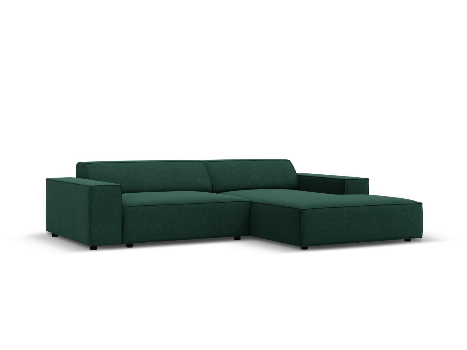 MODULARES-ECKSOFA rechts Jodie aus strukturiertem Stoff grün 3 Sitzplätze - Grün, Textil (166/224cm) - Micadoni