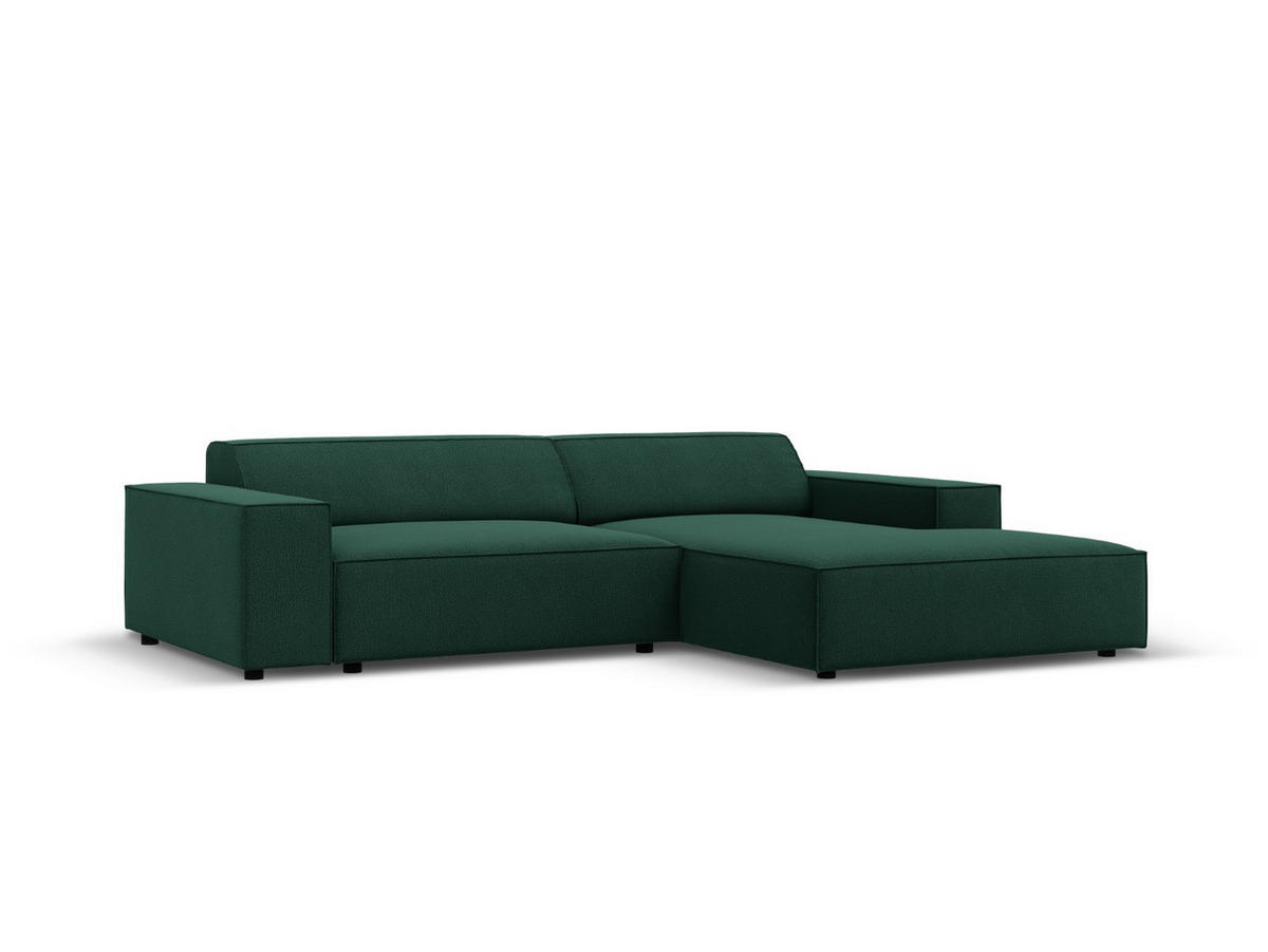 MODULARES-ECKSOFA rechts Jodie aus strukturiertem Stoff grün 3 Sitzplätze - Grün, Textil (166/224cm) - Micadoni