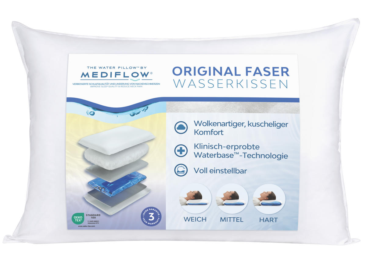 WASSERKISSEN aus Faser 50x70 cm - Weiß, Textil (50/70cm) - Mediflow