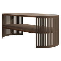 COUCHTISCH Fikoli Oval Braun I - Nussbaumfarben/Braun, Holzwerkstoff/Metall (100/50/40cm) - MIRJAN24