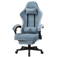GAMINGSTUHL Stoff mit Federsitz Ergonomisch Blau - Blau, Metall (54/135/50cm) - Kaket