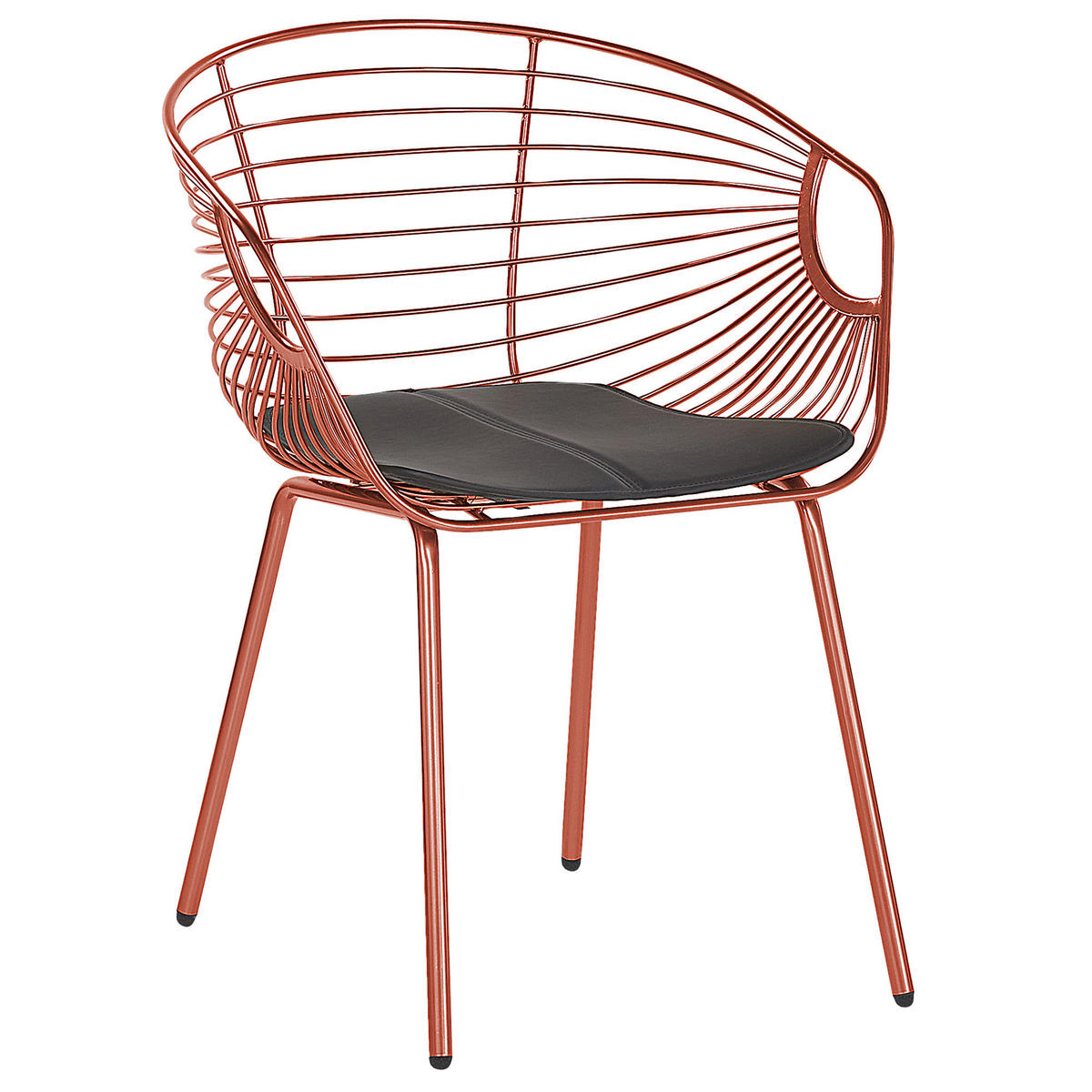 METALLSTUHL 2er-Set Kupfer Hoback - Rotbraun, Textil/Metall (60/79/56cm) - Beliani