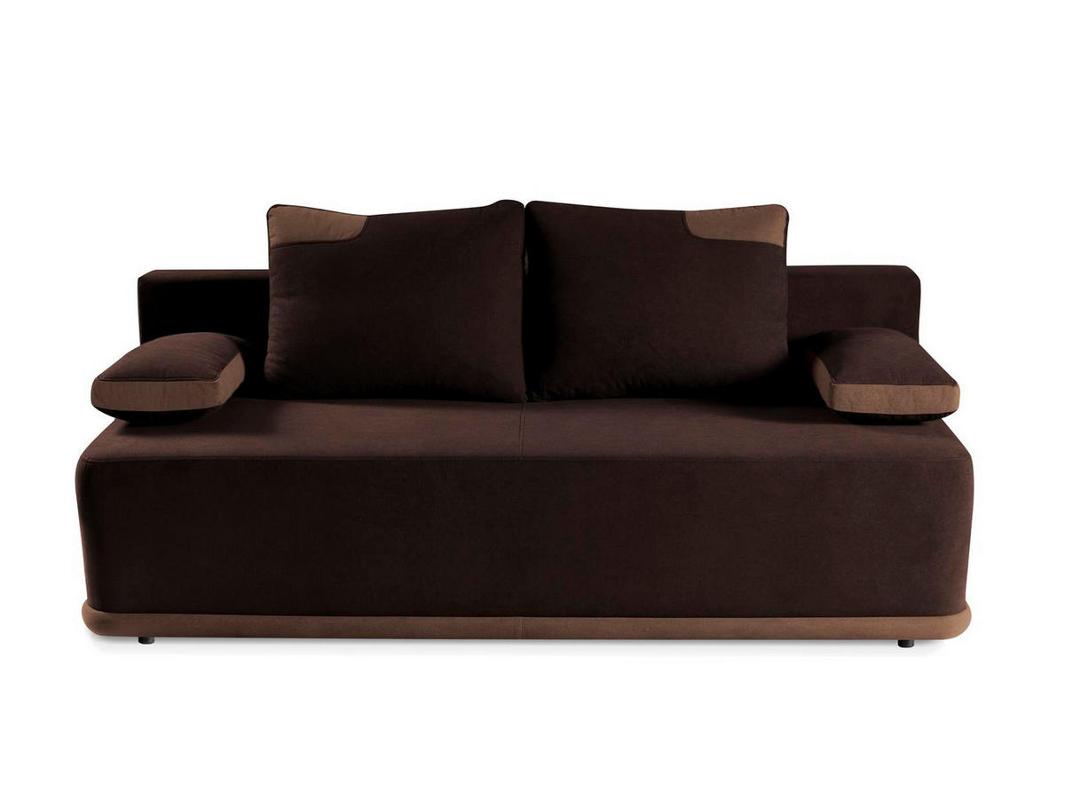 SOFA Blackers Braun, mit Schlaffunktion und Bettkasten - Braun, Holzwerkstoff (200/93/98cm)