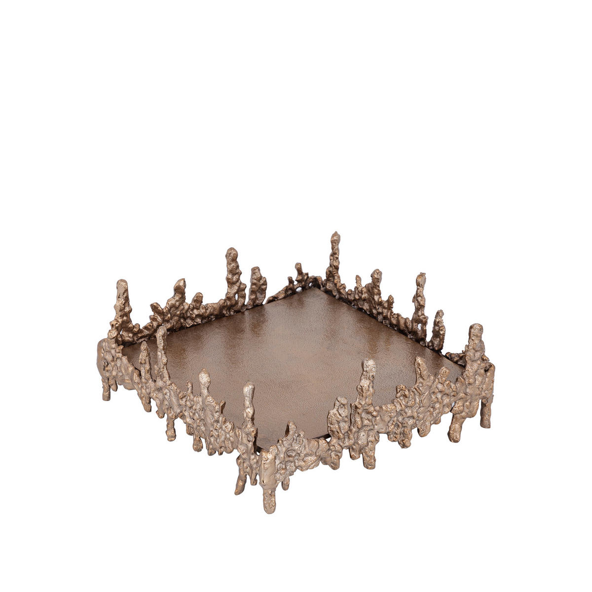 TABLETT Barrie Braun 27/27/12cm - Braun, Metall (27/12/27cm) - PTMD Collection