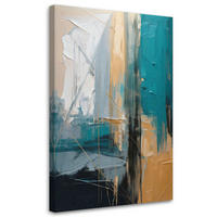 LEINWANDBILD Abstraktion 30x45cm - Türkis, Textil (30/45cm) - Feeby