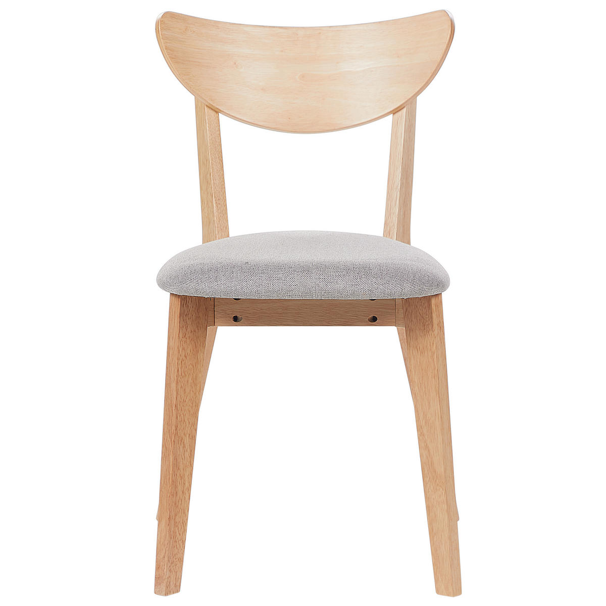 ESSZIMMERSTUHL 2er-Set Gummibaumholz Heller Holzfarbton Erie - Hellbraun, Holz/Textil (46/80/46cm) - Beliani