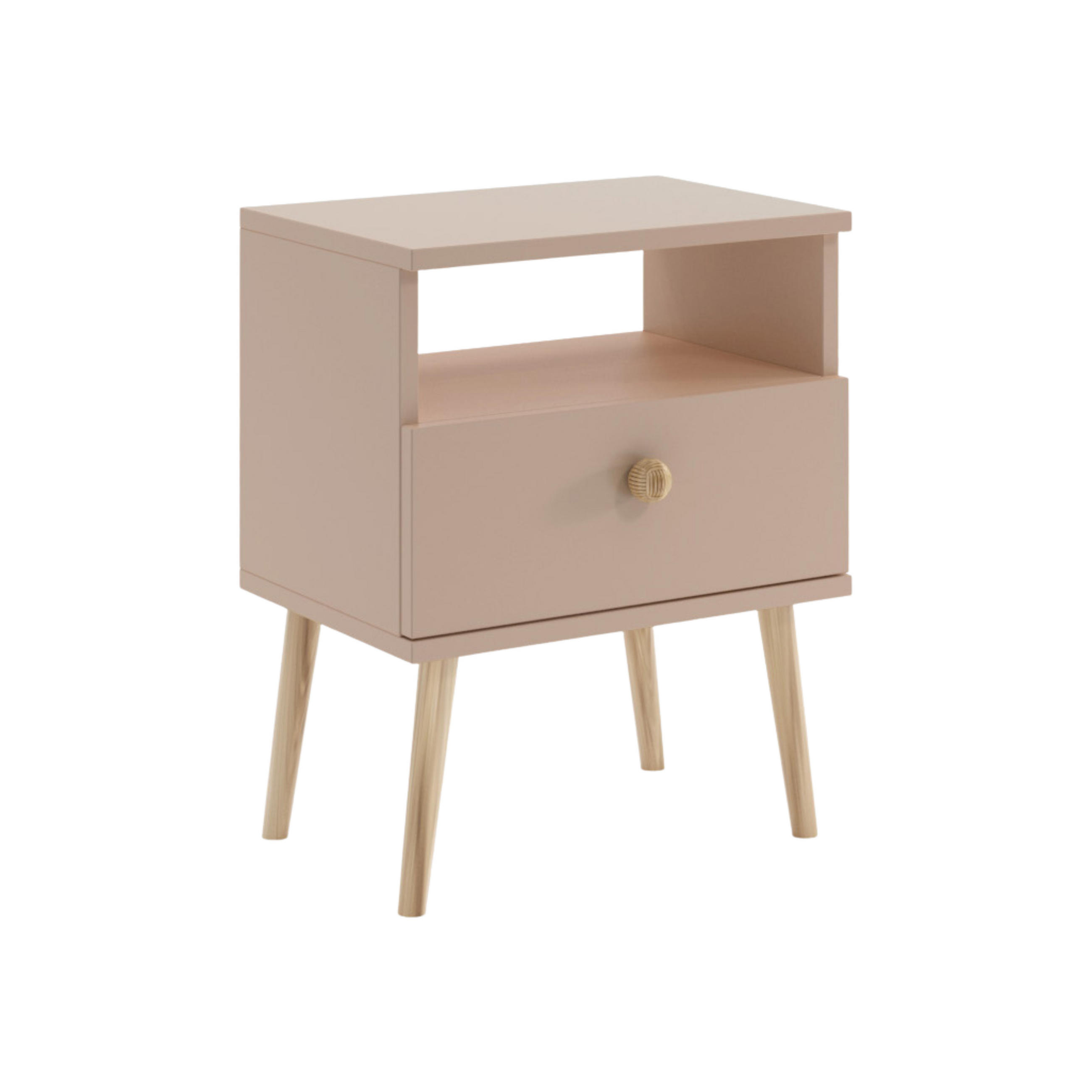 NACHTSCHRANK NATURA 44x31 cm, Macchiato Beige, mit Schublade und Fach - Beige, Holzwerkstoff (44/55.5/31cm) - Excellent Home