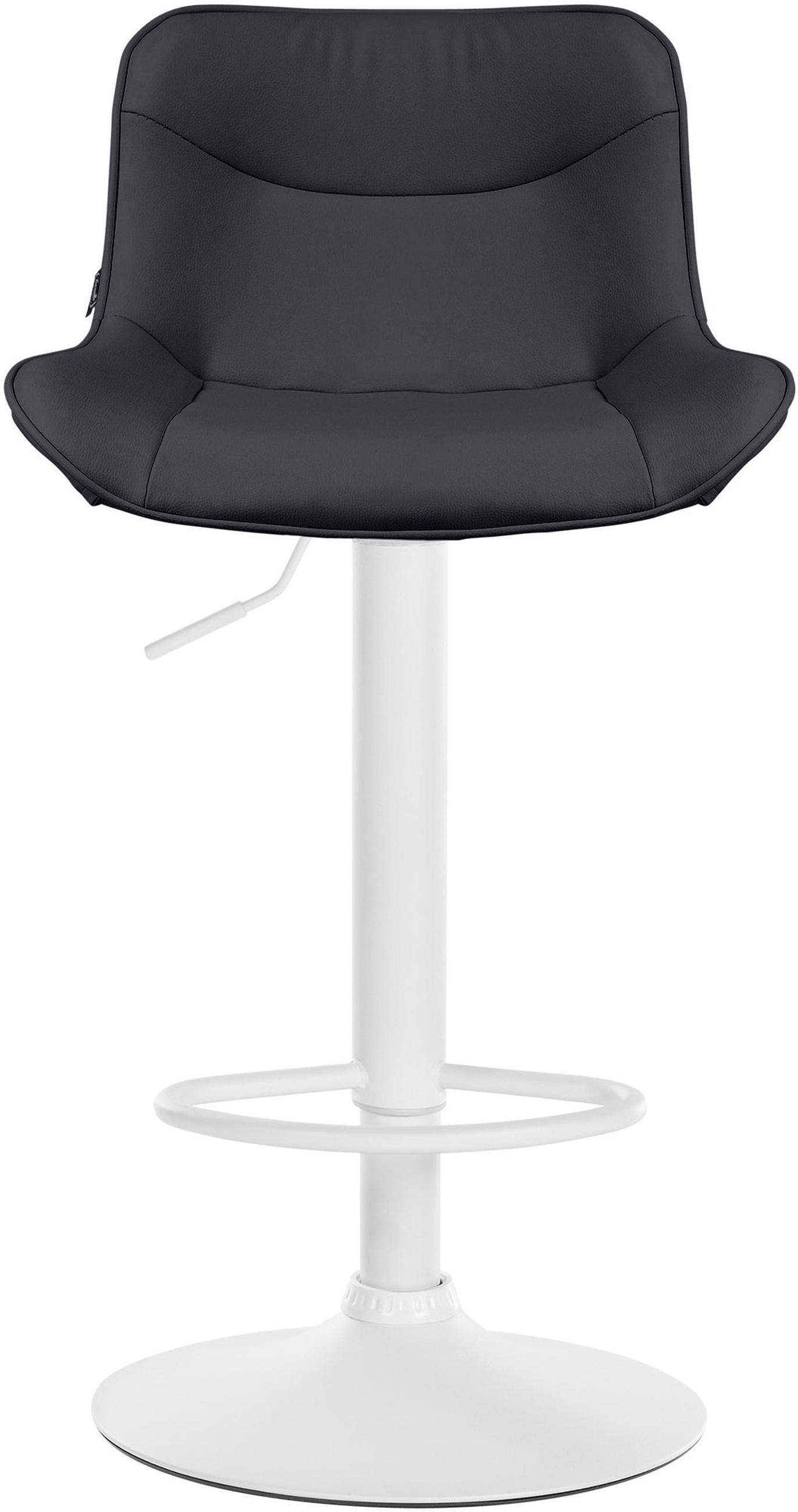BARHOCKER Vulcano Kunstleder weiß schwarz - Schwarz/Weiß, Kunststoff/Metall (49/106/51cm) - TPFLiving