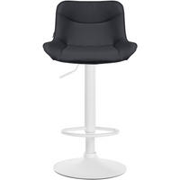 BARHOCKER Vulcano Kunstleder weiß schwarz - Schwarz/Weiß, Kunststoff/Metall (49/106/51cm) - TPFLiving
