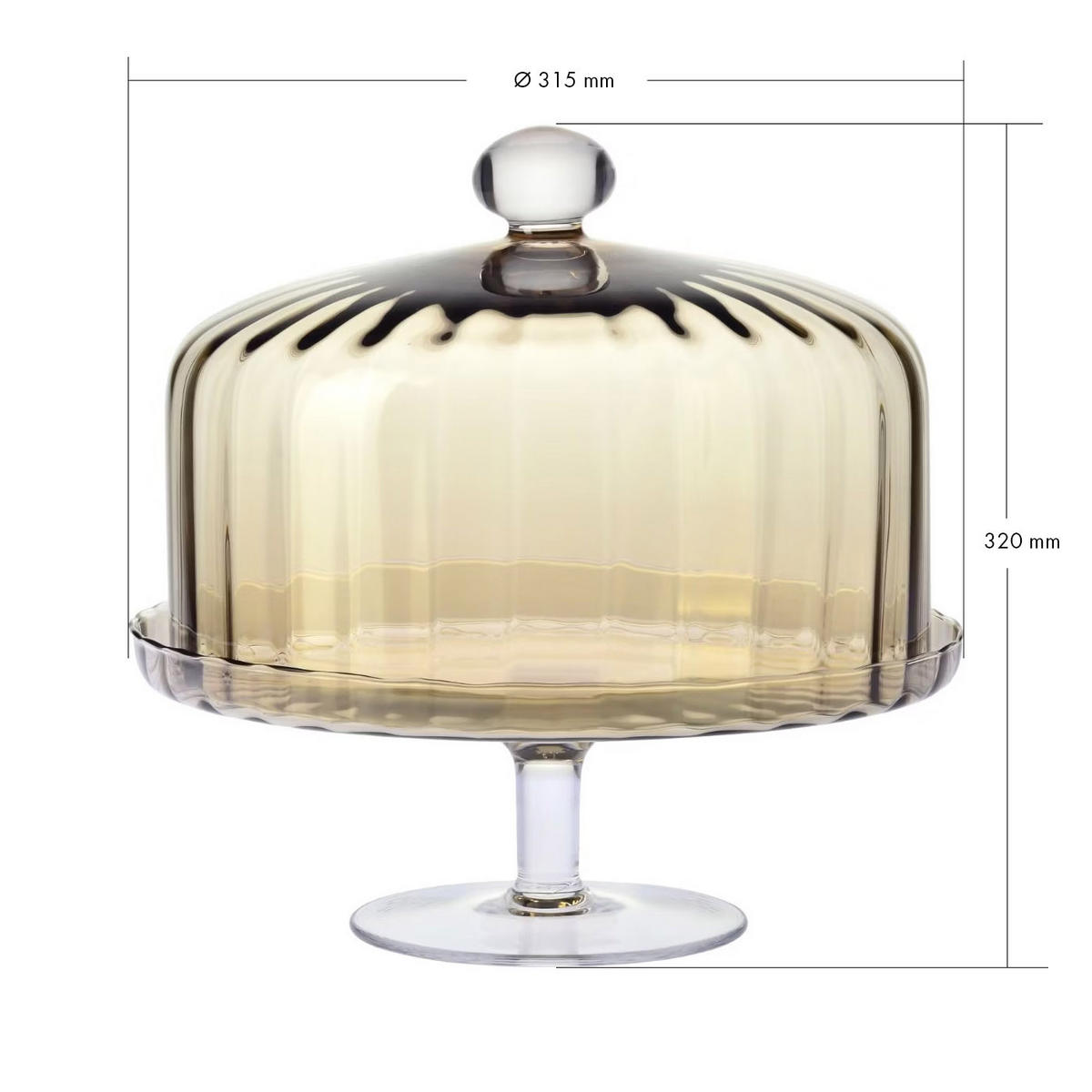 PLATTE MIT DECKEL, 1 Stk., 31.5cm - Bernsteinfarben, Glas (31.5/32/31.5cm) - Krosno Glass