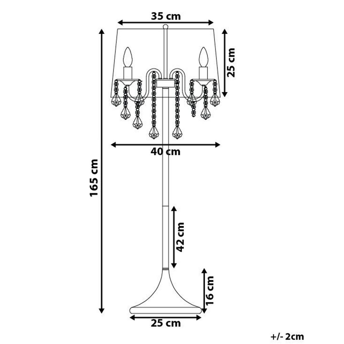 STEHLAMPE Evans 40/40/165 cm - Silberfarben, Metall (40/40/165cm) - Beliani