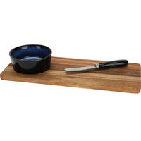 SERVIERBRETT für Snacks Blau 30/12/1,2 cm - Braun, Holz (12/1.2/30cm) - Excellent Houseware