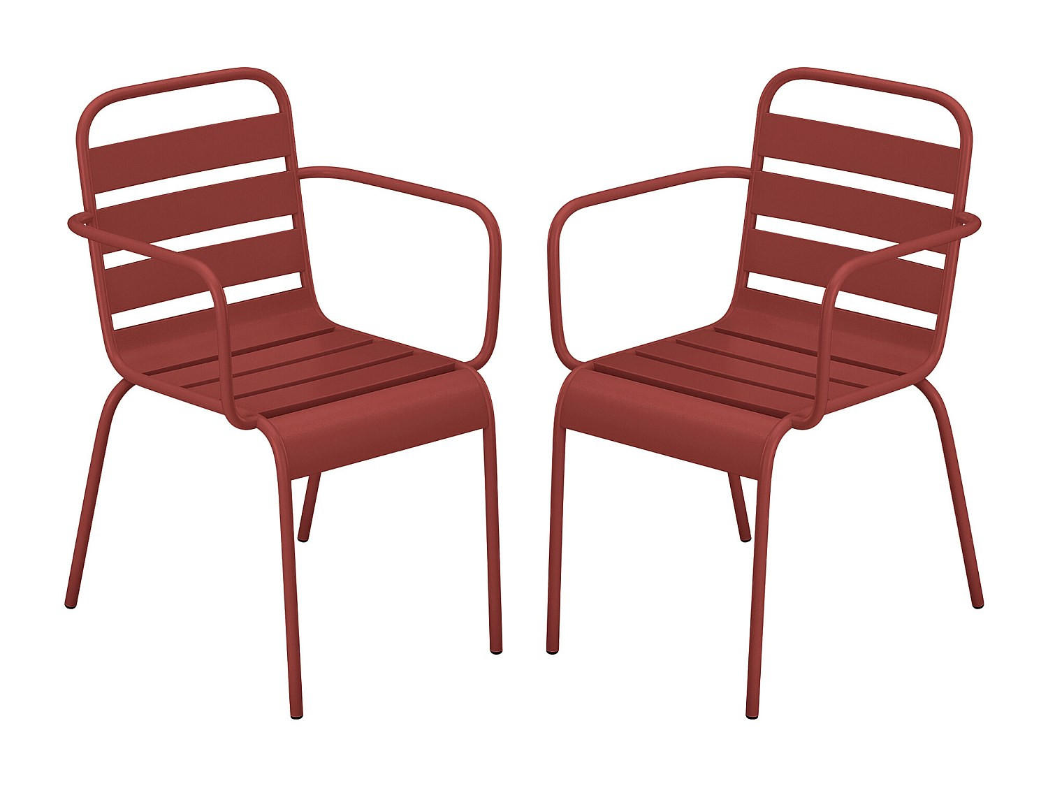 GARTENSTUHL - 56 cm x 59 cm - Metall - Rot - MIRMANDE - Rot, Metall (56/79/59cm) - Vente-Unique