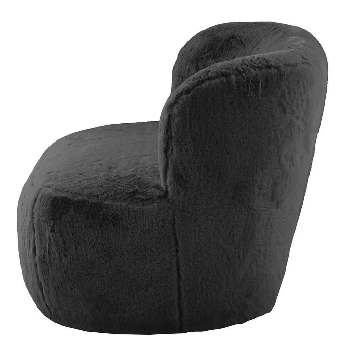 1,5-SITZER SOFA - Anthrazit/Schwarz, Kunststoff/Textil (134/75/84cm) - home24