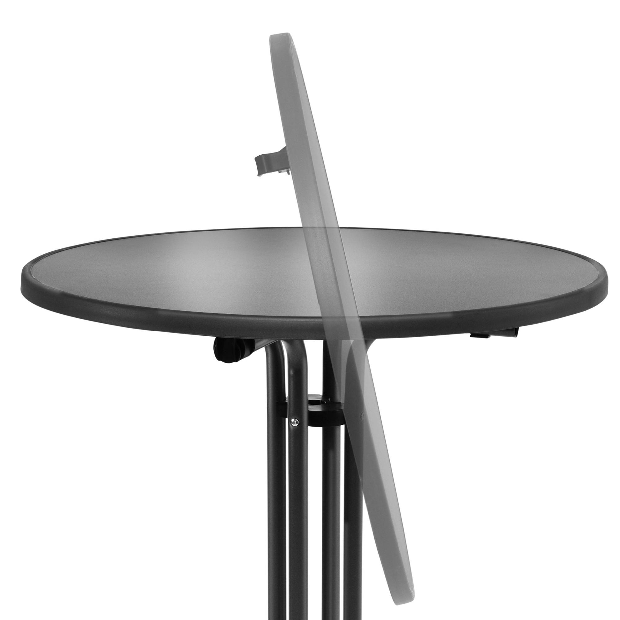 BISTROTISCH Bistroni 60/70cm Schwarz - Schwarz/Nickelfarben, Metall (60/60/70cm) - Beautissu 