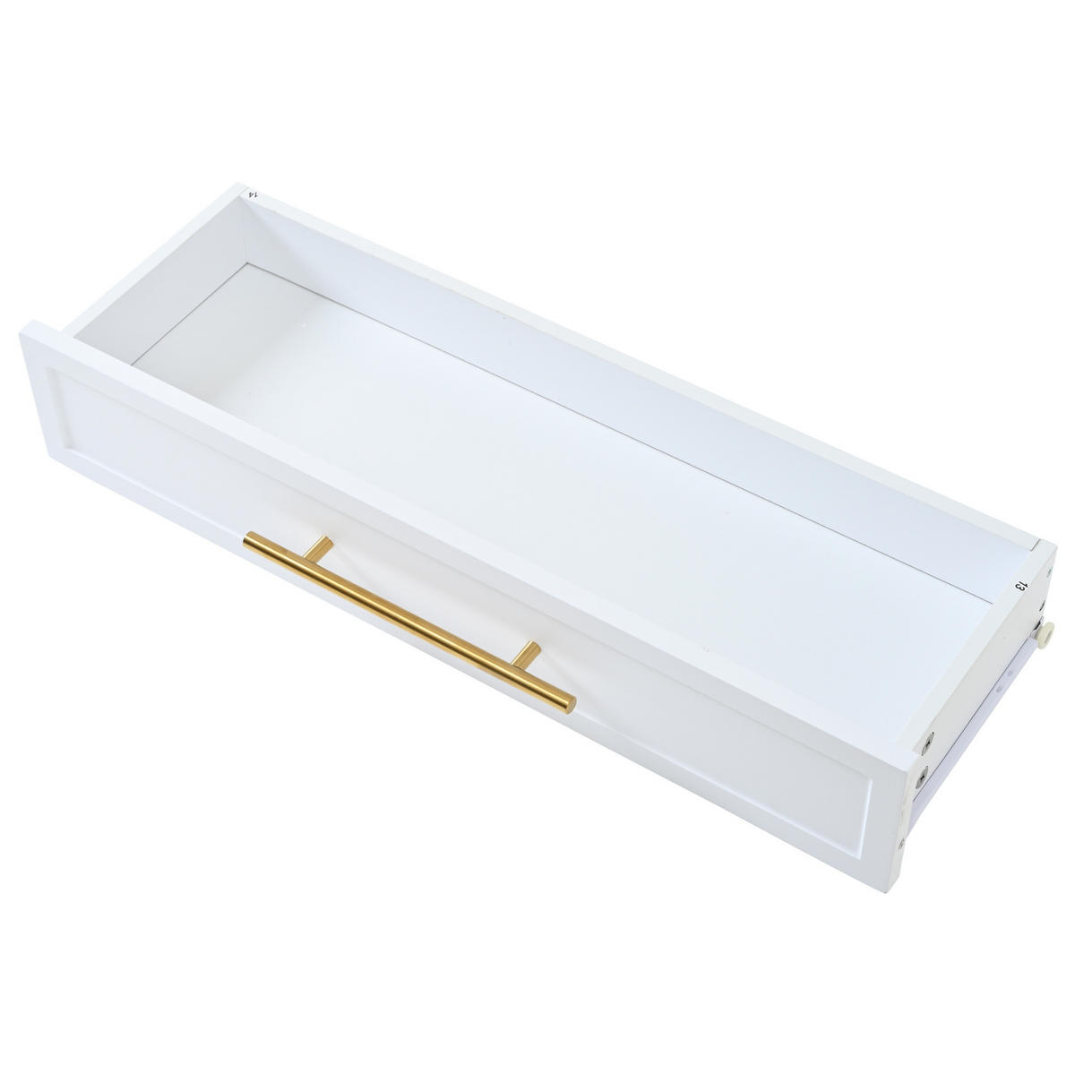 SCHUHSCHRANK aus MDF 140x25x123,5cm in Weiß mit 12 Fächern & 2 Schubladen - Weiß, Holzwerkstoff (140/123.5/25cm) - Modfu