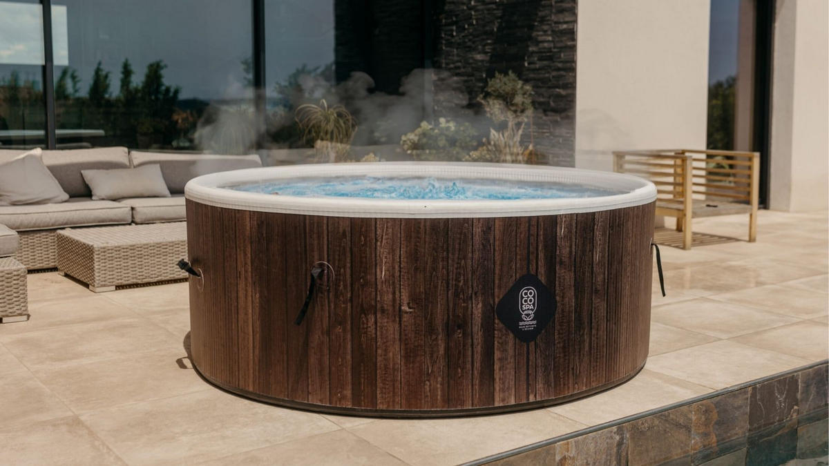 WHIRLPOOL Aufblasbar SPA Helsinki 180 cm Durchmesser, 1100 Liter, Motor 2240 W, Für bis zu 6 Personen - Braun, Kunststoff (180/70/70cm) - COCO SPA