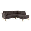 ECKSOFA Mario Braun - Khaki Microfaser - Naturfarben/Braun, Buchenholz/Textil (221/186cm) - S-Style Möbel