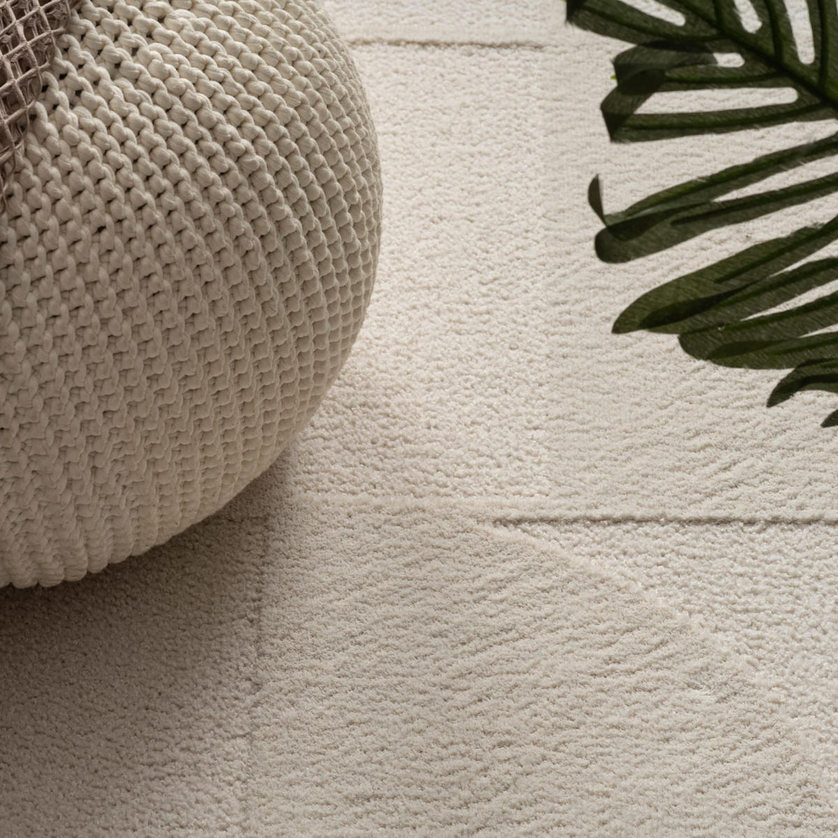 KURZFLORTEPPICH, mit Struktur, aus Polyester, Florhöhe 10 mm, Creme, 160 x 230 cm - Beige, Textil (230/160cm) - KADIMA DESIGN