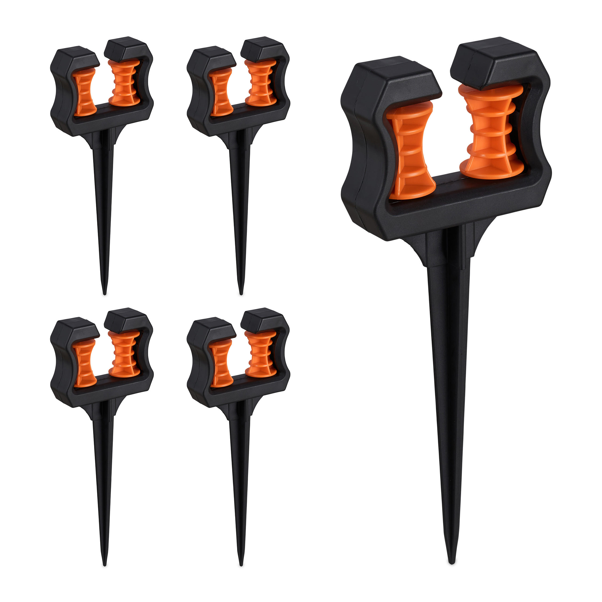 5xSCHLAUCHFÜHRUNG - Schwarz, Kunststoff (10/26/3cm) - Relaxdays