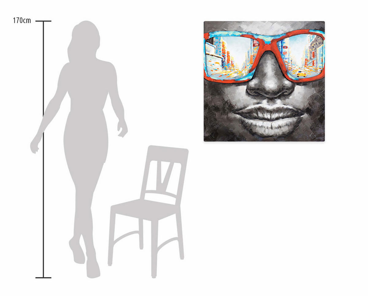 ACRYLBILD HANDGEMALT 80/80 cm - Grau, Holz/Textil (80/80cm) - KUNSTLOFT