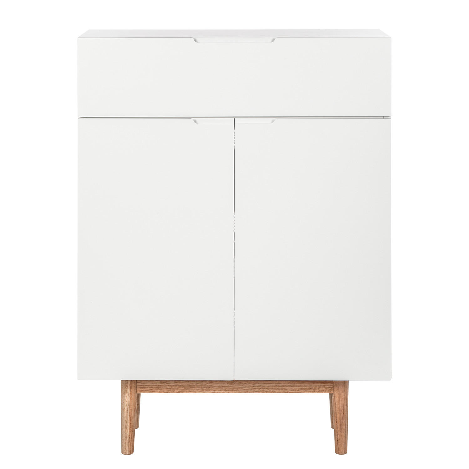 SCHUHKOMMODE mit 1 Schublade - Eichefarben/Weiß, Holzwerkstoff (76/103/37cm) - home24