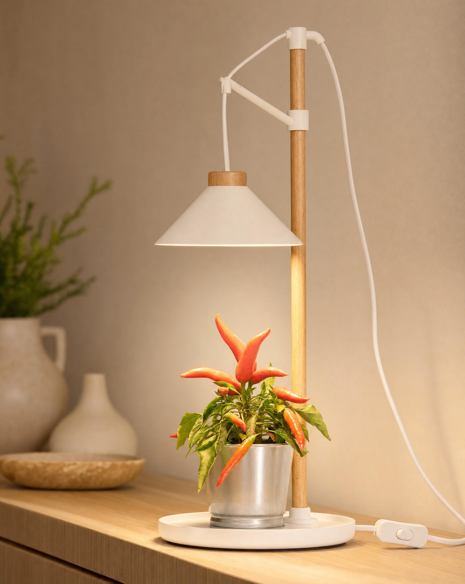 Northpoint Led-Pflanzenleuchte Braun 21x51.5x21 cm