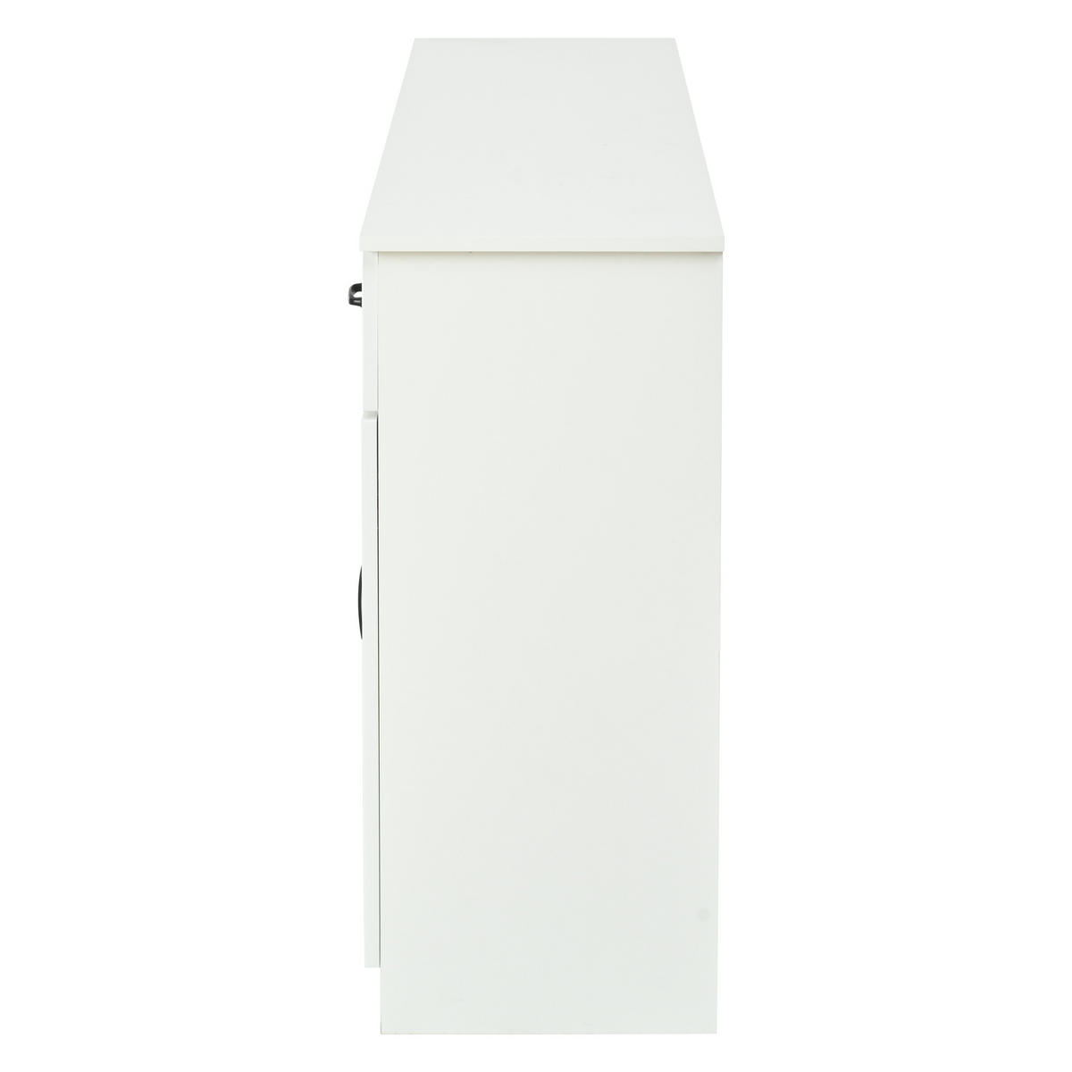 SIDEBOARD Weiß MDF 4 Schubladen 4 Türen 160cm gerillt modern - Weiß, Holzwerkstoff (160/80/35cm) - FLIEKS