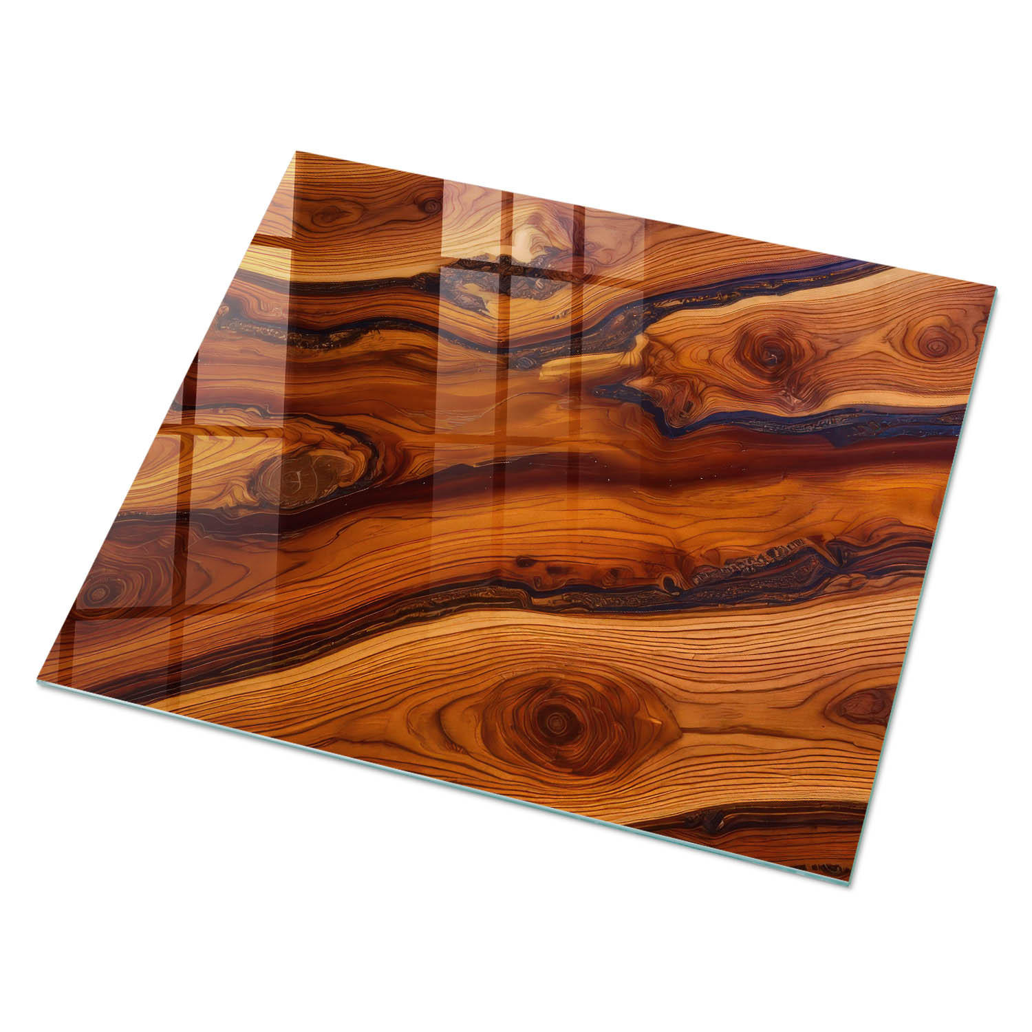 GLASPLATTE 80x60 cm – Holzmaserung - Orange, Glas (0.4/80/60cm) - ArtPrintCave