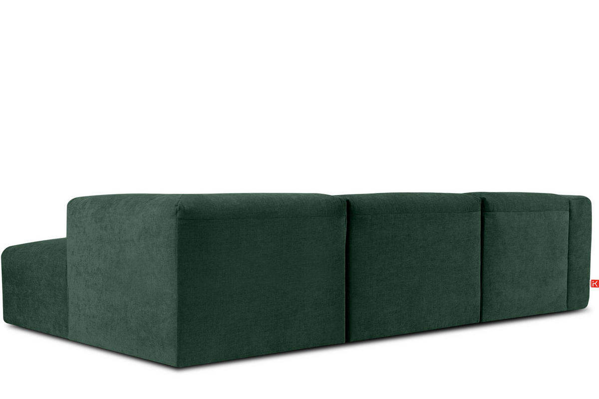 ECKMODULSOFA-RECHTS BUFFO mit extrem weicher und bequemer Sitzfläche, Gewebestoff, maritim - Grün, Textil (297/180cm) - KONSIMO®