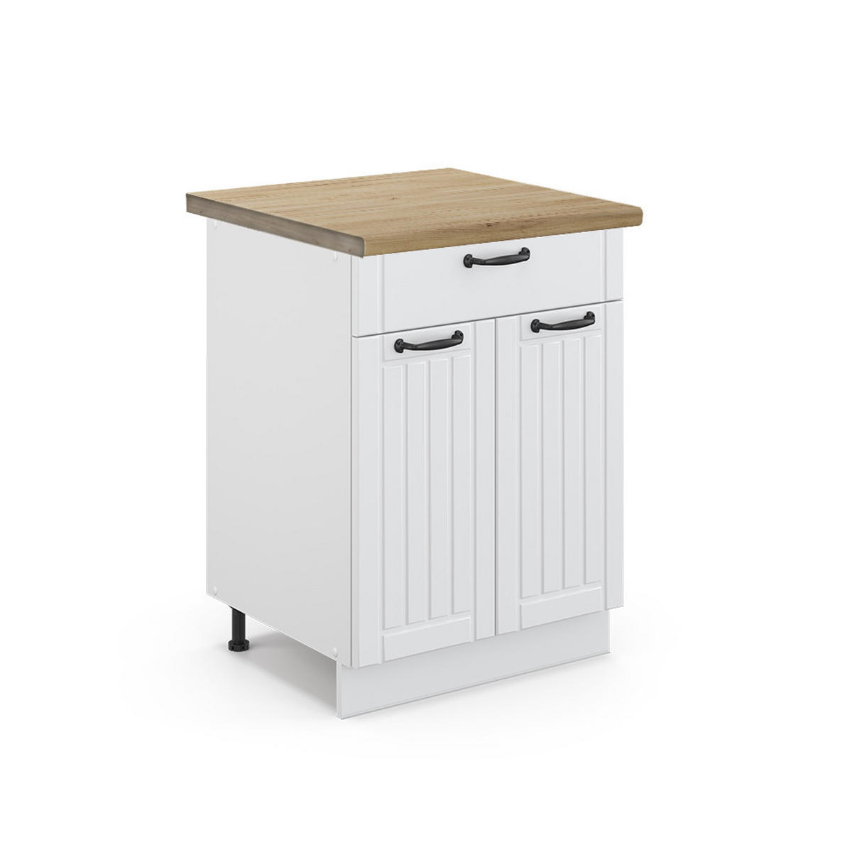 KÜCHENUNTERSCHRANK Fame-Line Weiß Landhaus 60 cm mit Schublade AP Eiche - Weiß, Holzwerkstoff (60/82/60cm) - Vicco