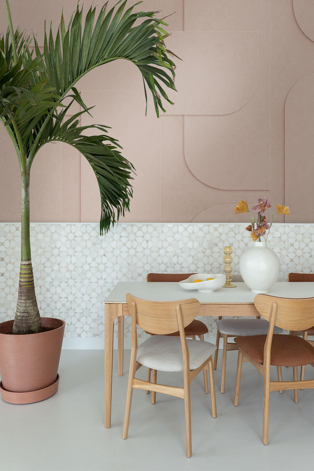 FOTOTAPETE 3D Muster 300 x 279 cm - Pink, Papier (300/279cm) - ESTAhome