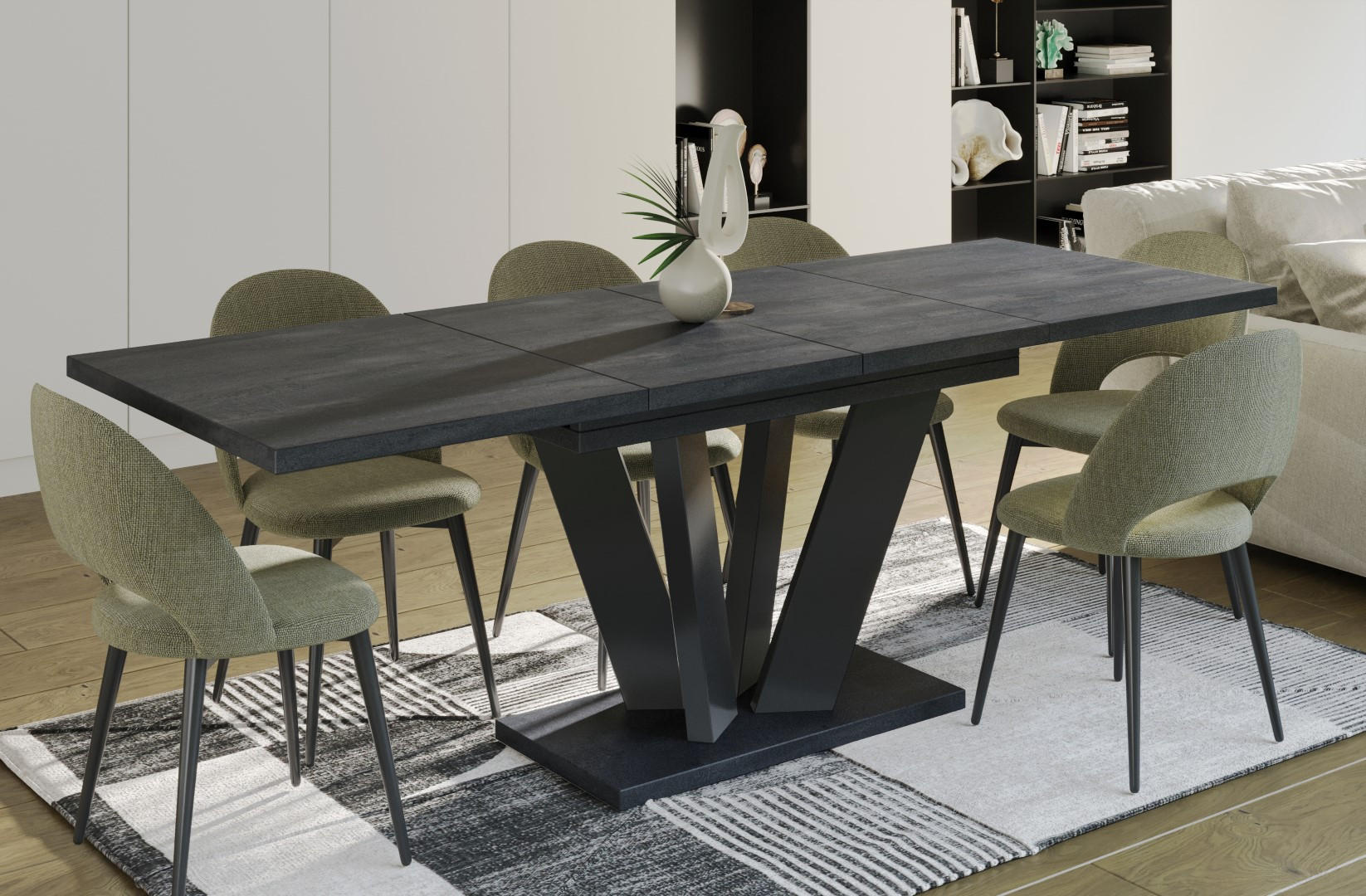 ESSTISCH Alex ausziehbar - Graphitfarben, Holzwerkstoff (130/80/80cm) - Endo-Moebel