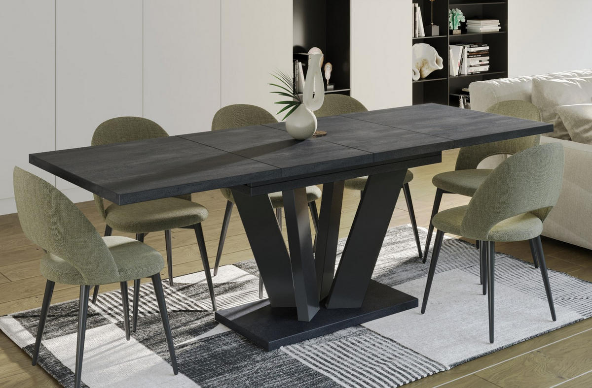 ESSTISCH Alex ausziehbar - Graphitfarben, Holzwerkstoff (130/80/80cm) - Endo-Moebel