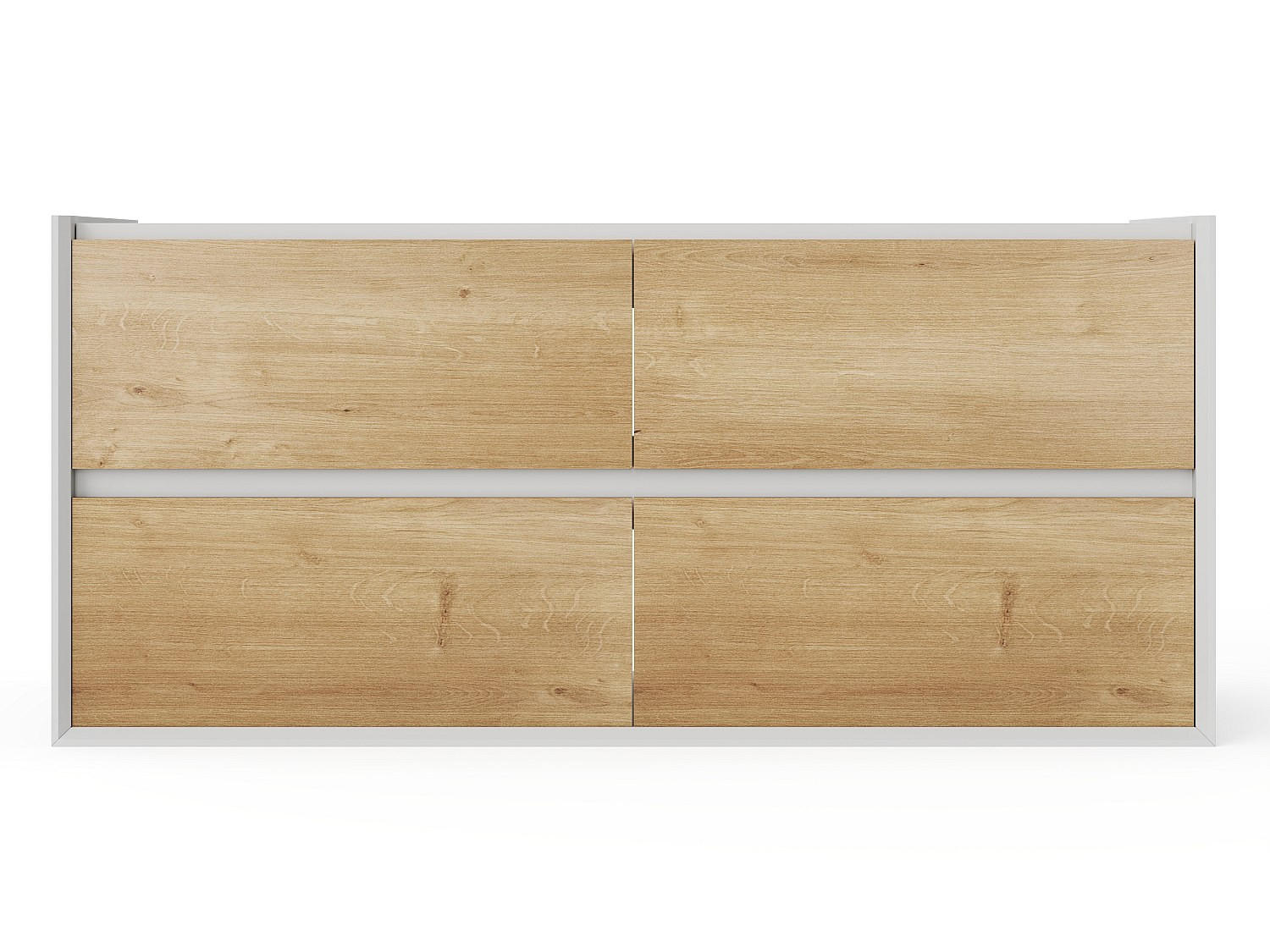 WASCHBECKENUNTERSCHRANK - 120 cm x 45.6 cm - holz - naturfarben hell, weiß Lannick - Naturfarben/Weiß, Holz (120/55/45.6cm) - Vente-Unique