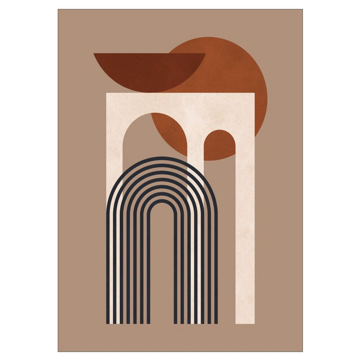 POSTER Victor Costa - Geometric Composition No.3 - Braun, Papier (50/70/0.1cm) - Poster&Frame