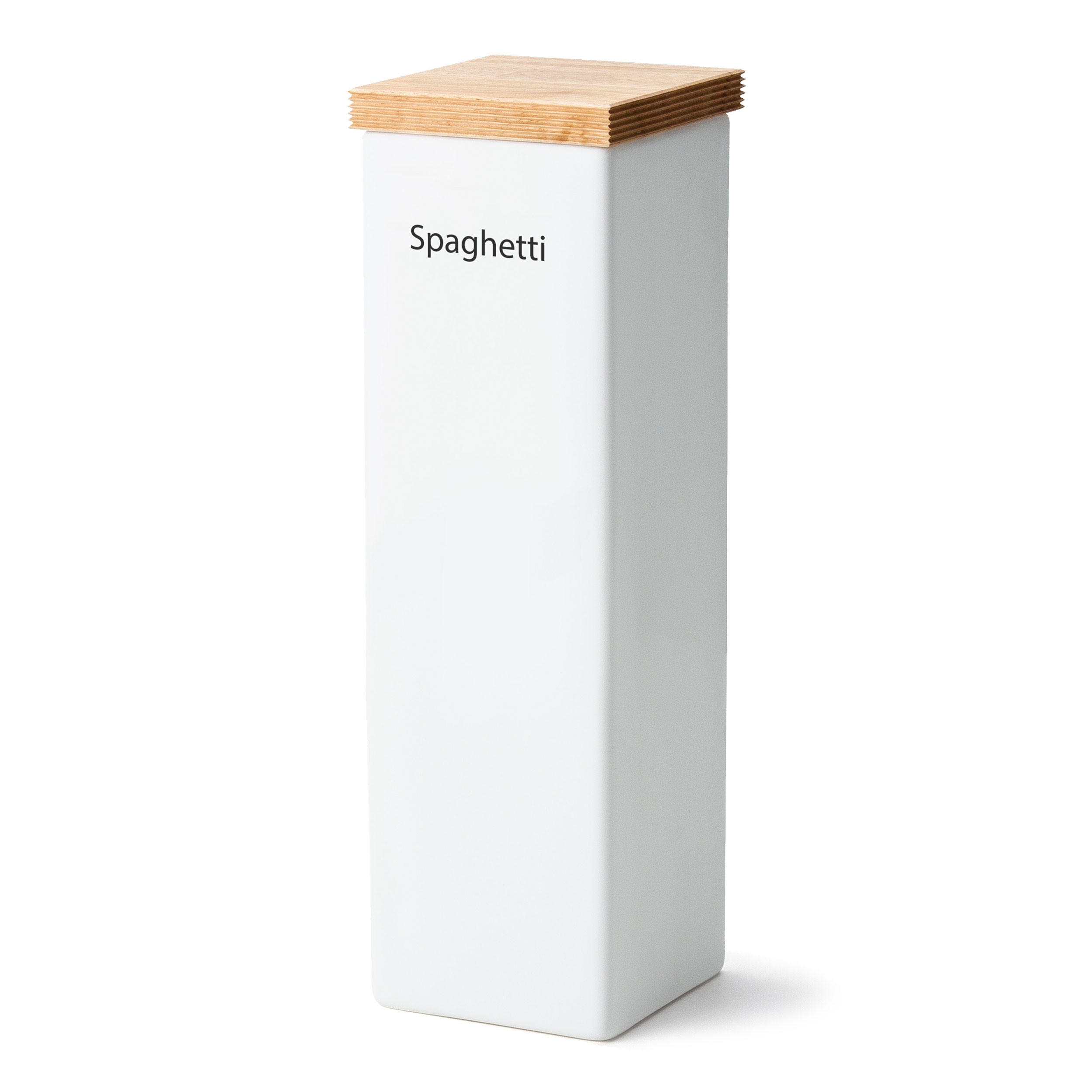 VORRATSDOSE mit Holzdeckel, Weiß, 10 x 10 x 34 cm - Weiß, Keramik (12/37/12cm) - Continenta