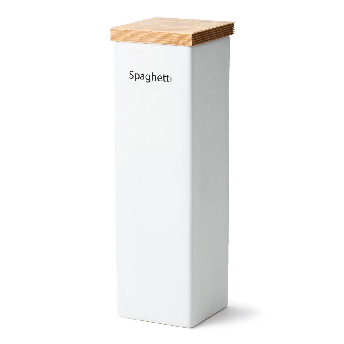 VORRATSDOSE mit Holzdeckel, Weiß, 10 x 10 x 34 cm - Weiß, Keramik (12/37/12cm) - Continenta