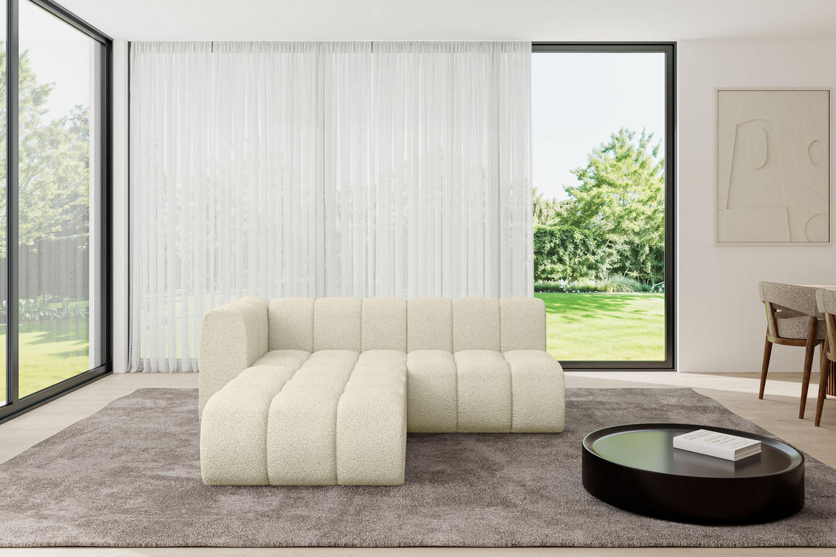 ECKSOFA modulares Sofa Darnel-L1 - 205x177x70 cm Beige - Beige, Holzwerkstoff/Textil (205/177cm) - ALTDECOR